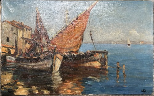 Fishing boat seaport - boat, french