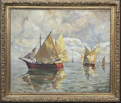Fishing boat seascape original - boat,