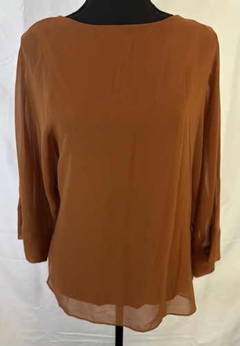 Wallis rust chiffon blouse - wallis,