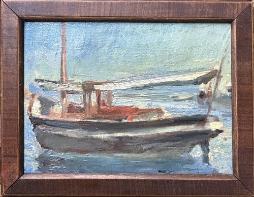 Impressionist fishing boat sea - fishing,